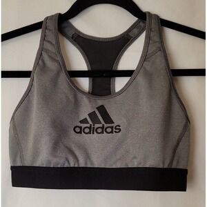 Adidas Size Small Womens Gray Unlined Wireless Pull On Sports Bra Mesh Back